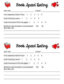 Speed dating with books worksheet